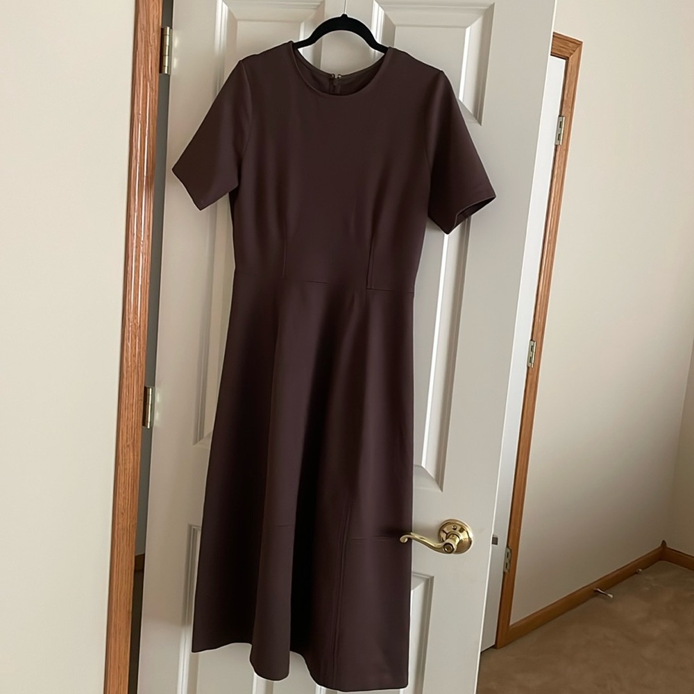 Everlane The Dream Short Sleeve Dress in Earth Brown
